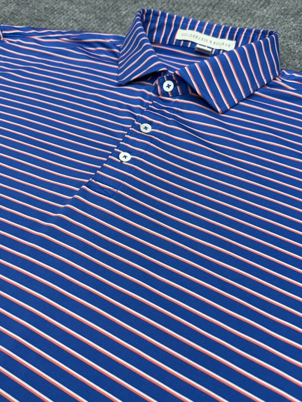 Holderness & Bourne The Sutton Suffolk Polo Shirt Mens XXL Blue Striped Golf
